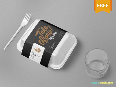 Free Disposable Food Packaging Mockup box branding disposable box food free freebie mockup packaging photoshop psd