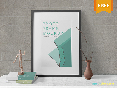 Free Wood Frame Mockup artwork branding frame free freebie mockup photoshop picture presentation psd