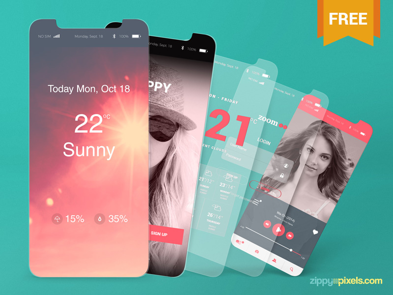 Download 2 Free iOS App Presentation Mockups by ZippyPixels on Dribbble