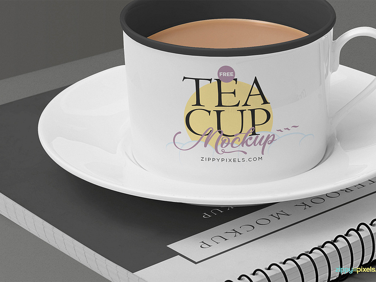 Free Tea Cup Mockup Scene | ZippyPixels