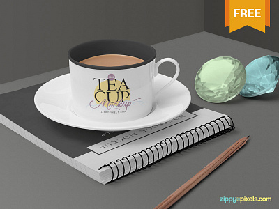 Free Tea Cup Mockup Scene branding caffeine coffee cup free freebie miscellaneous mockup photoshop psd tea