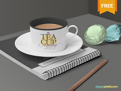 Free Tea Cup Mockup Scene
