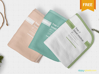 Free Beautiful Hand Towel Mockup