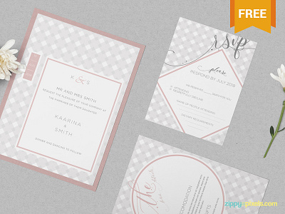 Free Wedding Invitation Mockup PSD