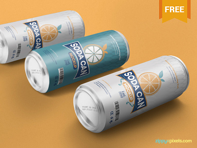 Free Beverage Can Mockup PSD aluminum can beverage can free freebie mockup photoshop presentation psd soda tin can