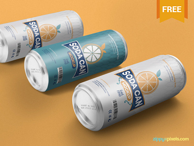 Free Beverage Can Mockup PSD