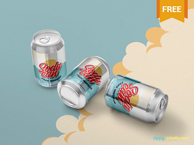 Free Soft Drink Can Mockup