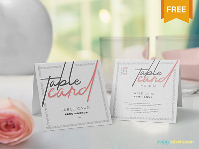 Free Customizable Table Card Mockup