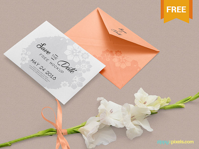 Free Greeting Card Mockup PSD card free freebie greeting invitation mockup photoshop psd save the date wedding card