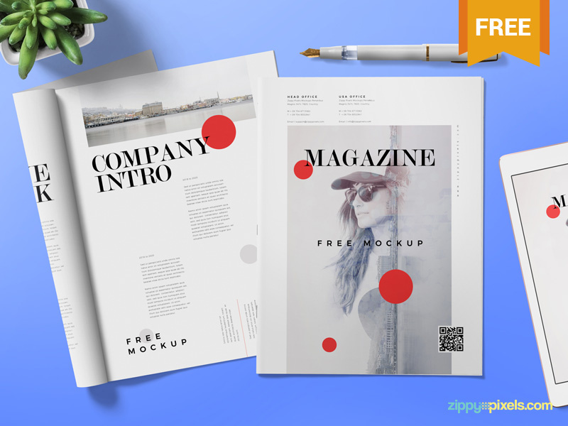 Free Digestsize Magazine PSD Mockup by ZippyPixels on