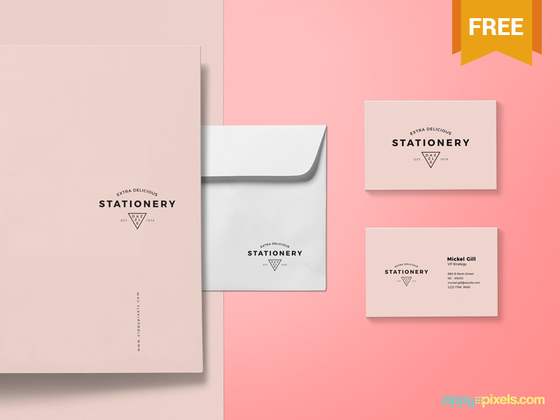 Free Brand Identity Mockup by ZippyPixels on Dribbble