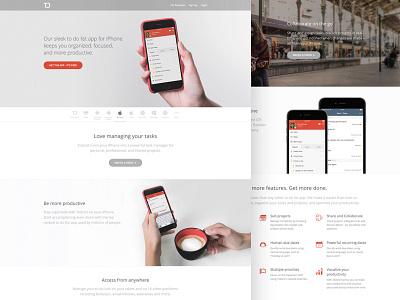 Todoist 10 for iOS clean flat design ios landing landing page todoist web design website