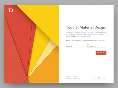 Todoist Material Design 2020 2020 trend android color interface material minimal peru todo todoist ui web web app