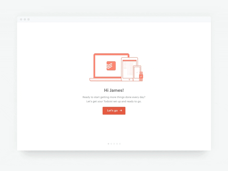 Todoist Web Onboarding 2016 animation clean desktop framer interaction motion onboarding todoist ui web