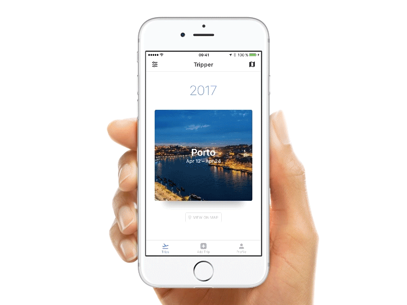 Tripper — Add New Trip app color design free ios map minimal mobile travel trips xcode