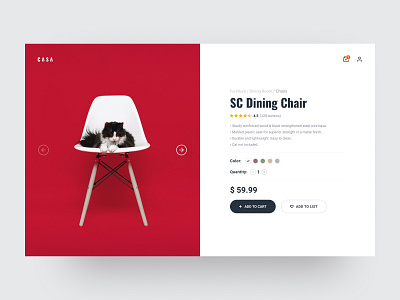Product Listing Page 2020 2020 trend cat chair clean design e commerce furniture kit listing minimal product shop shopping showcase theme ui ux web web design