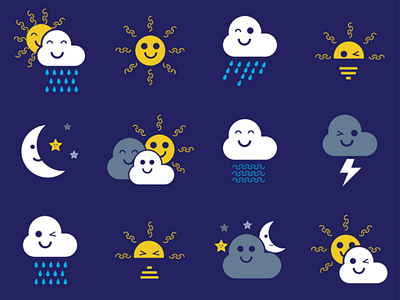 Smiley Weather Forecast Icons