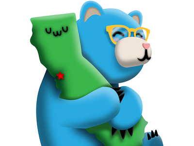 CA Bear UwU design illustration vector