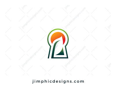 Keyhole Leaf Logo branding graphic design logo