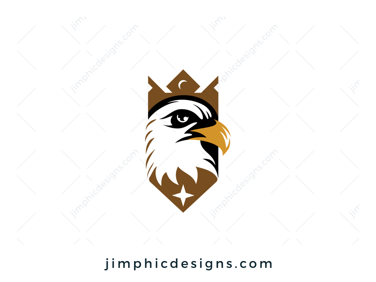 Portrait Proud Eagle Golden Crown On Stock Vector (Royalty Free) 655344400  | Shutterstock