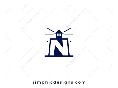 Lighthouse N Logo branding design graphic design letter lighthouse logo logo design vector