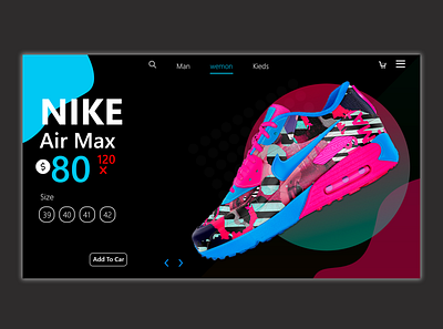 Nike Web Design ads branding color desain design photo typography vector العلامات التجارية