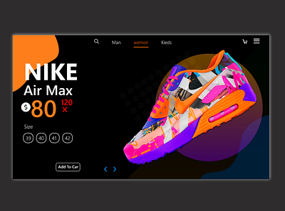 Nike Air Max Web Design ads branding color desain illustration logo photo typography ui uidesign