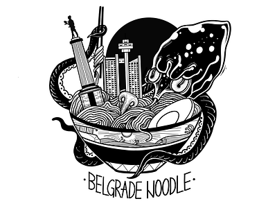 Belgrade noodle belgrade design illustration ipadsketch noodle octopus ramennoodle