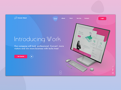 Hero Section landing page developers graphicsdesign hero section landing page pink uidesign ux design webdeisgn