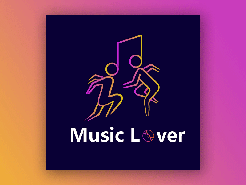 Music Logo color bars gif animated love logo music logo orange county graphic designer yellow logo