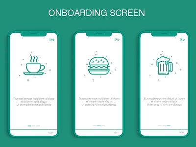 Onboarding screen food food and drink food app green intro screen restaraunt screen flow slider uidesign uiux