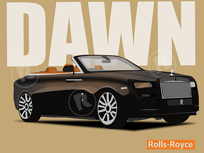 Dawn brandedcar car dawn design illustration luxarycar rollsroyce