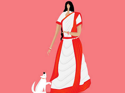 Bengali women 👇 dog girl saree woman