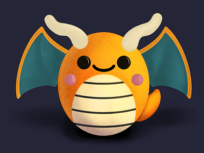 Dragonite illustration pokemon procreate