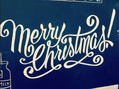 Merry Christmas! chalk hand drawn lettering