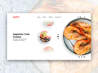 Seafud Landing Page Design app brand branding design food food and beverage food and drink icon identity illustration landing page logo minimal seafood typography ui ux vector web website