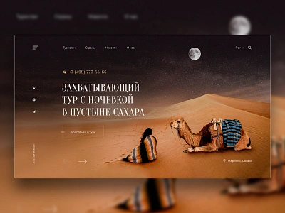 First screen | Shot desert design first screen landing landing page one page sahara travel ui ux ux ui ux web web