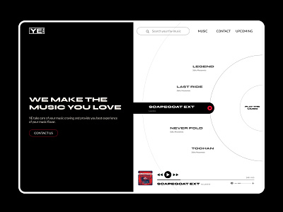 Music Label Website Landing page