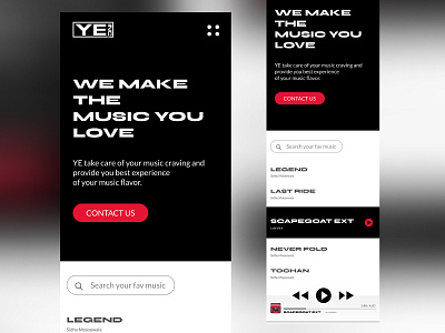 Music Label Responsive Landing page black and white ui music music label play responsive design ui user experience user interface website design