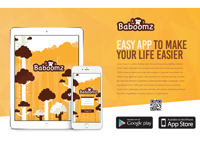 Baboom app concept interactive design interactive media kids app promotional design security app yellow