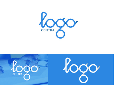 Logo Central blue and white branding design creative elegant design graphic design illustartor lettering logo a day logo design logotype typogaphy