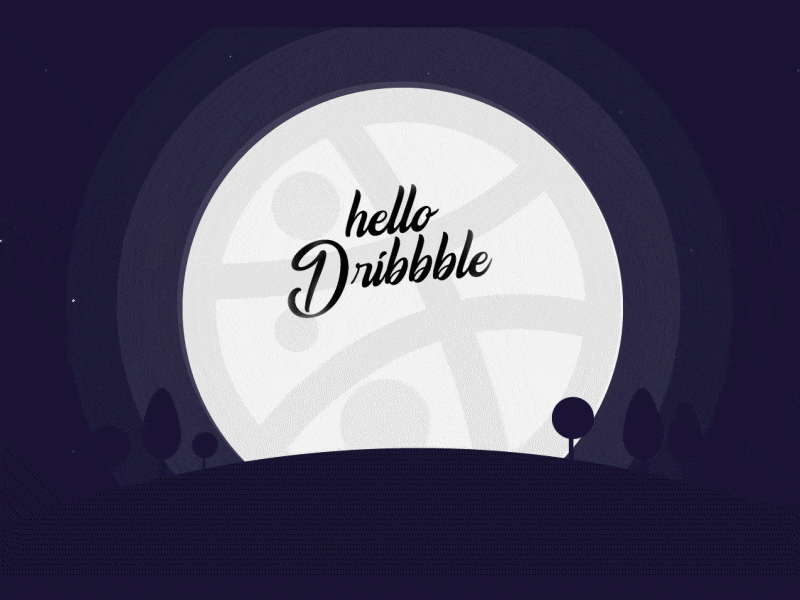 Hello Dribbble - First shot! alien animation hello dribbble illustrator moon