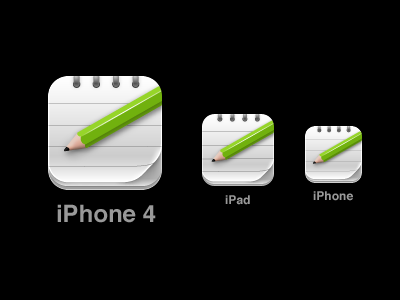 Notes iOS Icon icon ipad iphone mobislenotes