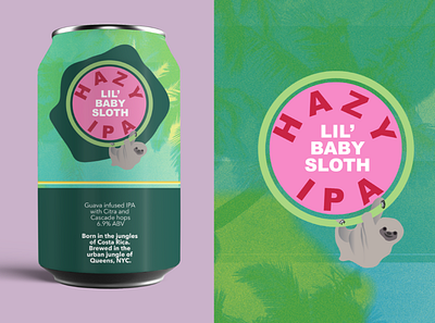 Hazy Little Sloth IPA beer beer art beer can beer label branding business digital design graphics ipa logo mockup package design packagedesign sloth