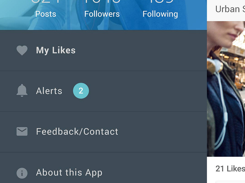 Material Design Sidebar by Amrit Shahi on Dribbble