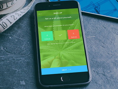 Sign Up - Social App for Cannabis users app cannabis design green high ios iphone pot ui ux weeb