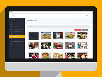Scatterplan Manage Images app dish menu restaurant social ui ux web
