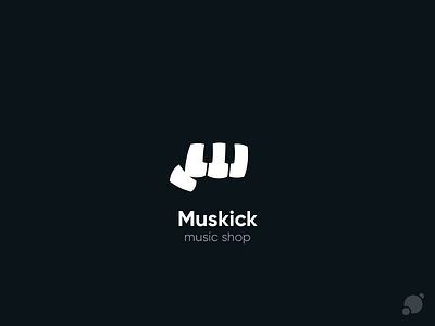 muskick logo black and white blackorbitart branding creative fist graphics design hand illustration logo music music logo piano piano hand punch vector graphics