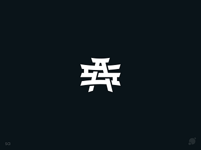 SA logo black and white blackorbitart creative geometric graphic design japanese logo minimal monogram typography vector graphics лого логотип