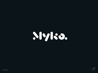 Myko logo black and white blackorbitart branding creative font logo geometric graphic design inspiration logo minimal type design typography typography logo vector graphics лого логотип